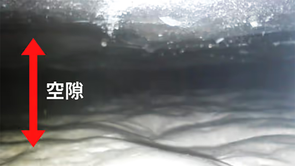 事例2:食品包装資材工場|空洞160mmを1日で100%充填、即日再稼働(【宮城県】業務用食品包装資材工場 土間床下空隙・空洞充填工事)